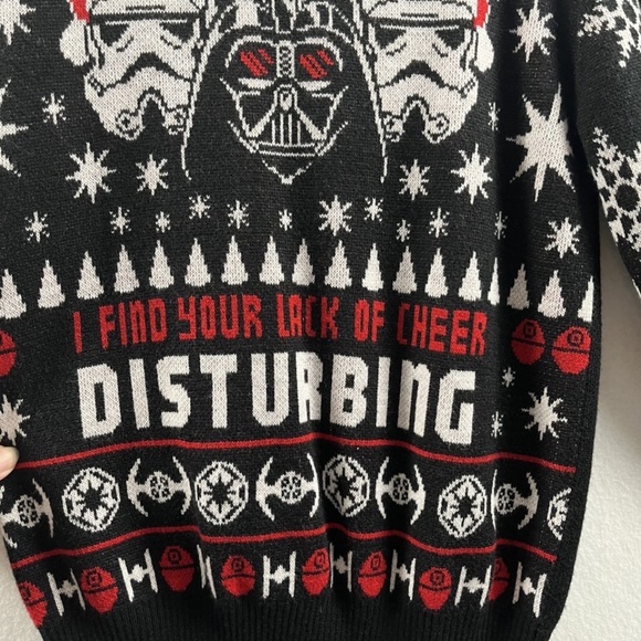Star Wars Darth Vader Men's Christmas Ugly Sweater Size M Long Sleeve Acrylic - Picture 2 of 6